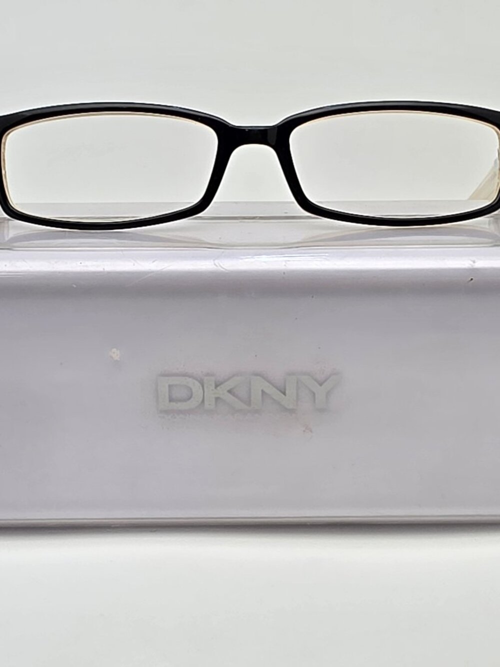 DKNY DY4561 3191 Black on Light Horn Eyeglasses Frame w/ Flexhinge and Case 52mm